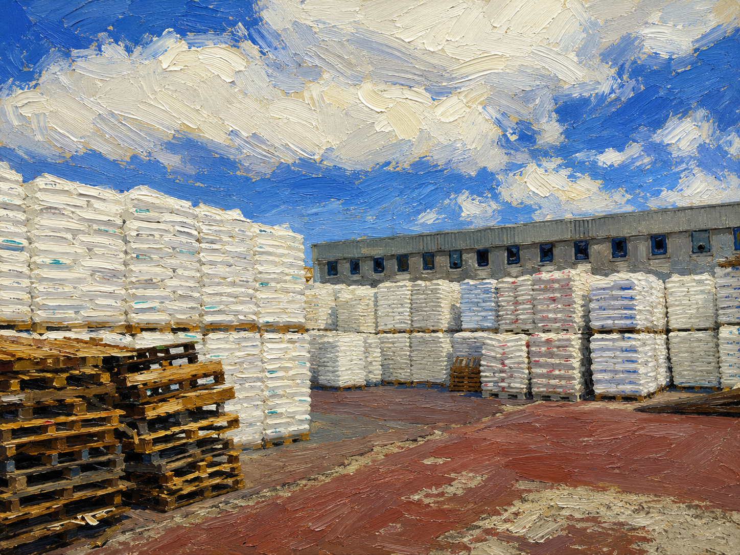 Polymer bags on pallets